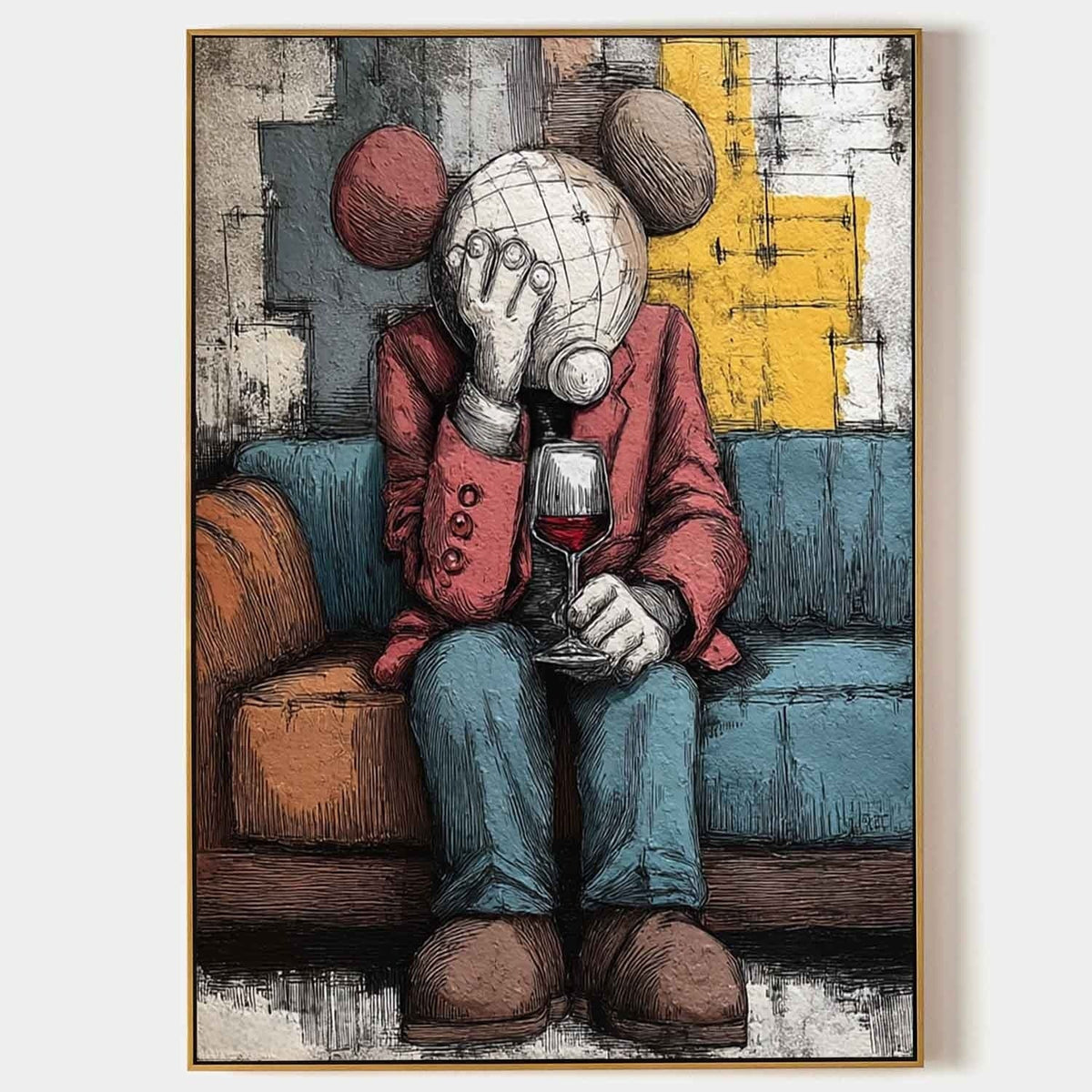 Kaws Melancholy Pop Art Painting - Neutralighting