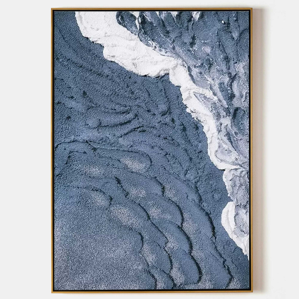 Textured Coastal Wave Relief Painting