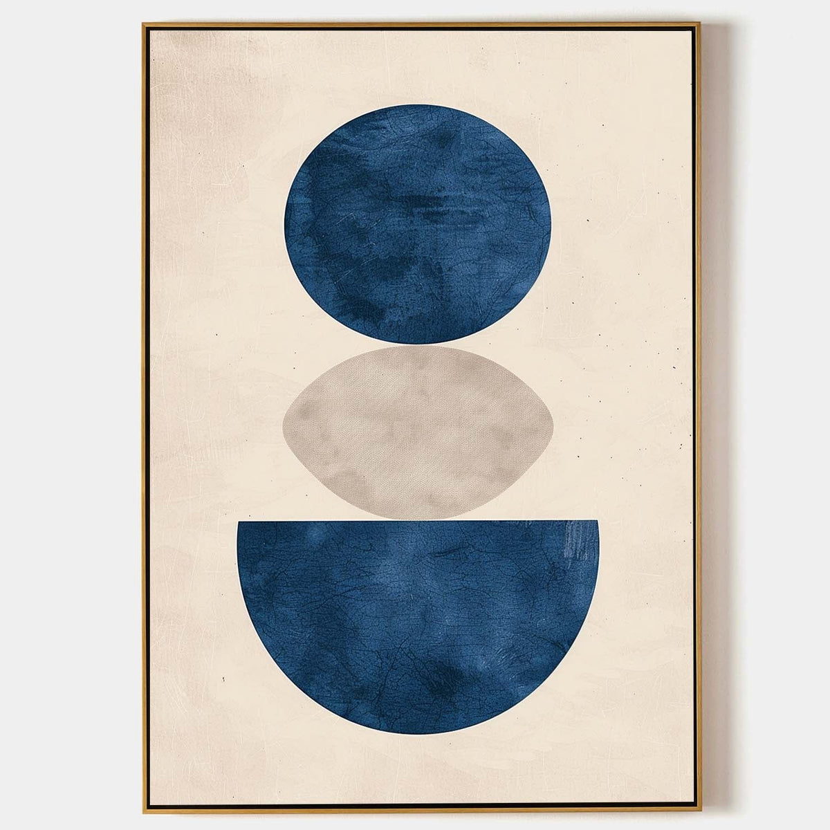 Blue Beige Geometric Minimalist Painting