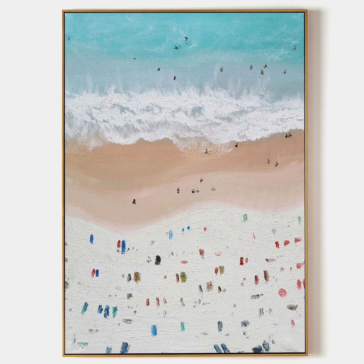 Aerial Summer Beach Impasto Painting