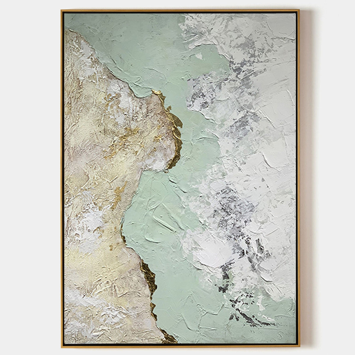 Abstract Green And Gold Painting