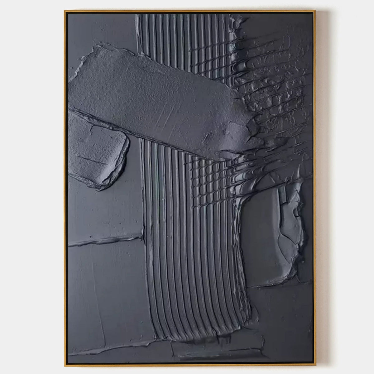 Dark Gray Textured Abstract Wall Art Modern Industrial