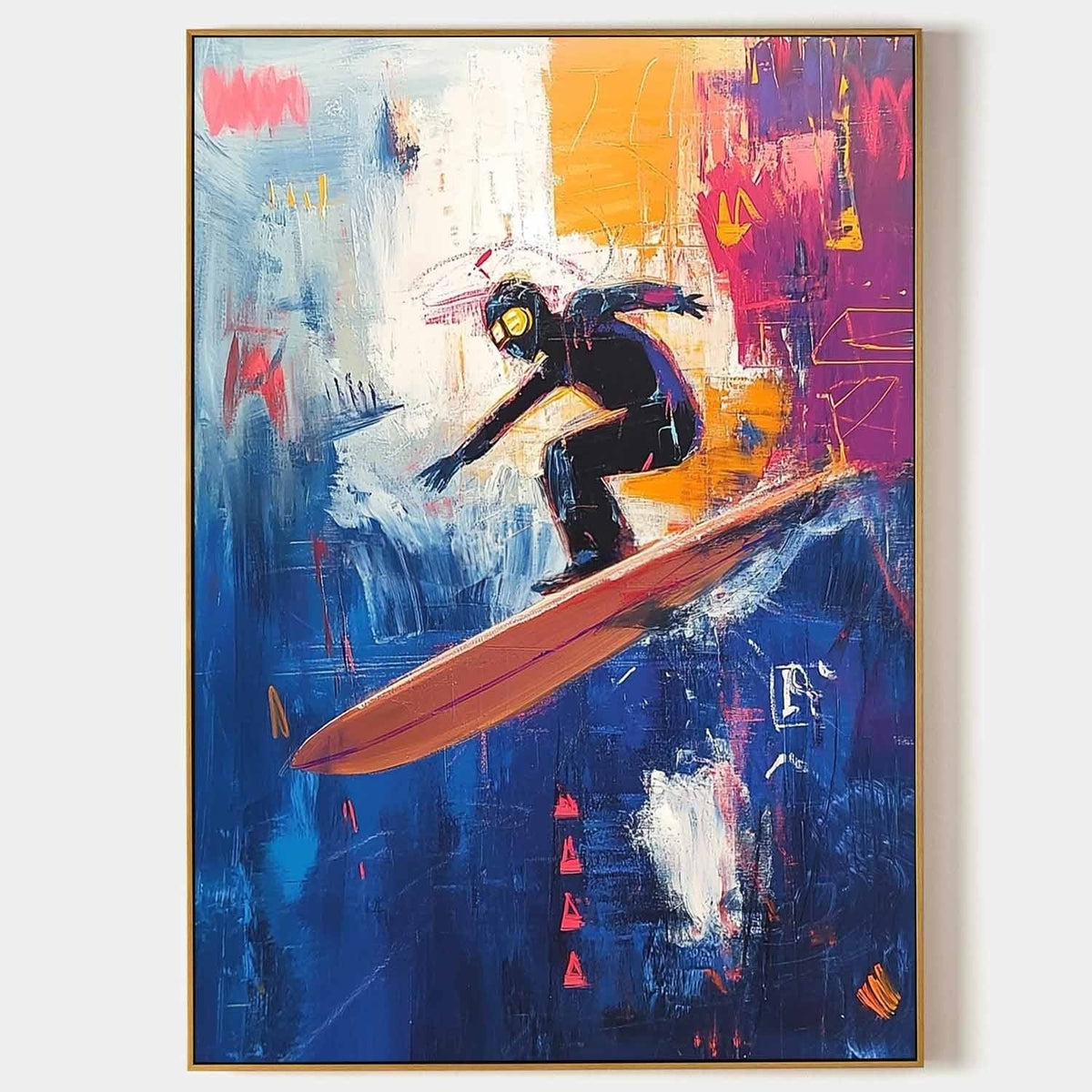 Wall Art Sleek Textured Goggled Surfer
