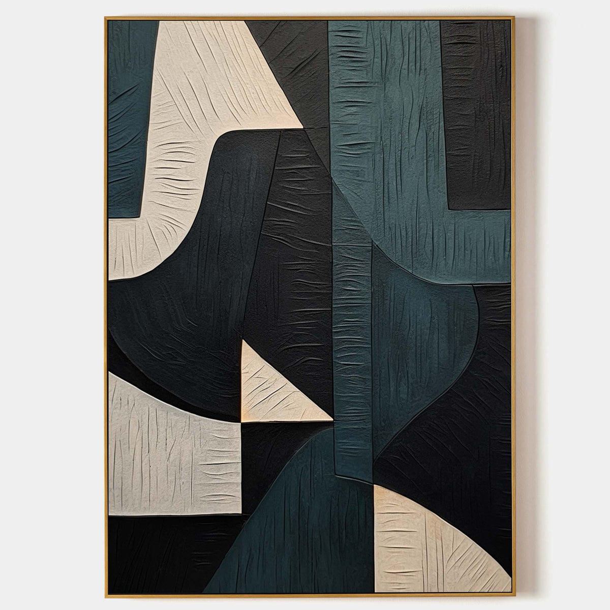 Modern Geometric Wall Art Textured Minimalist Painting