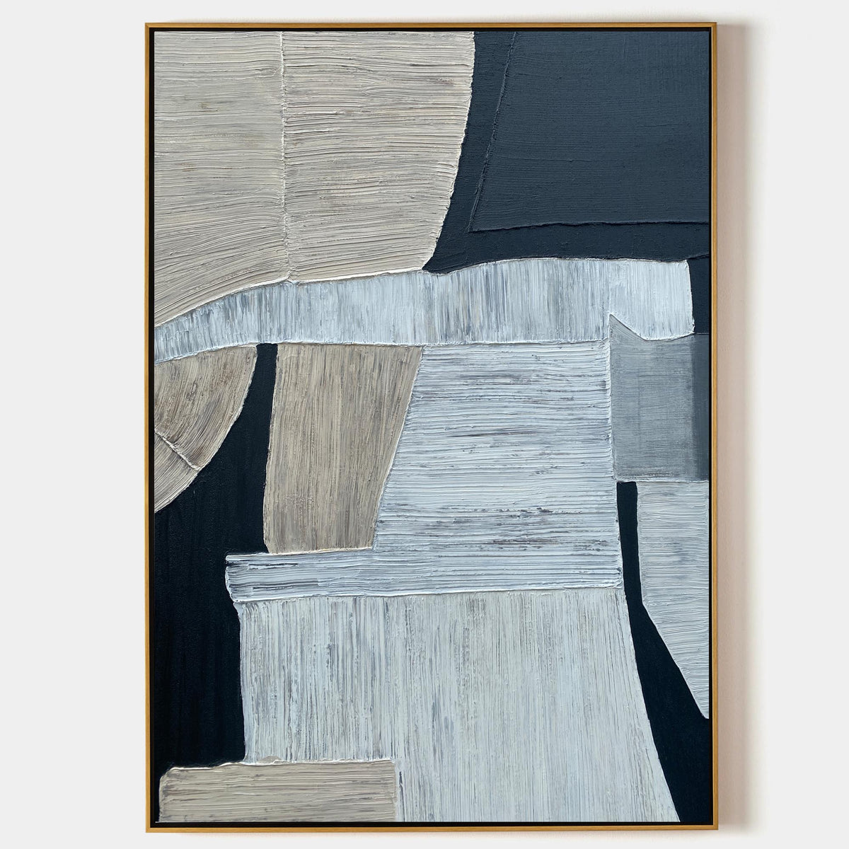 Textured Neutral Geometric Abstract Painting