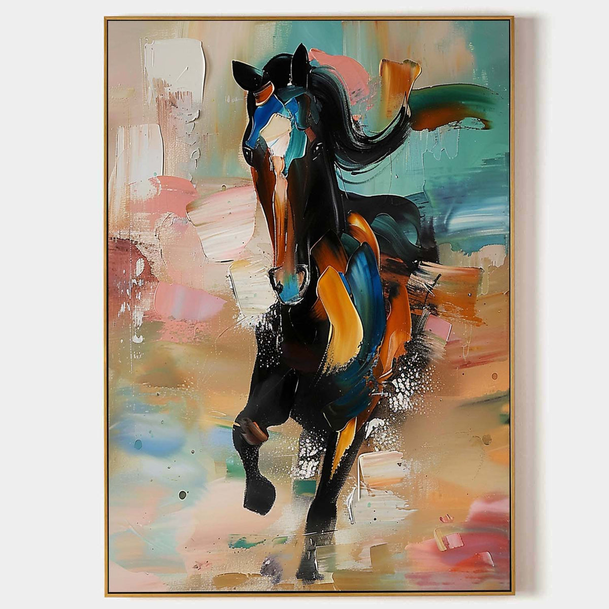 Horse Vibrant Horse Painting Colorful Impasto
