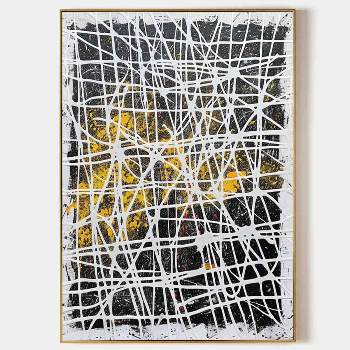 Wall Art Crisscrossing Drip Line Contemporary