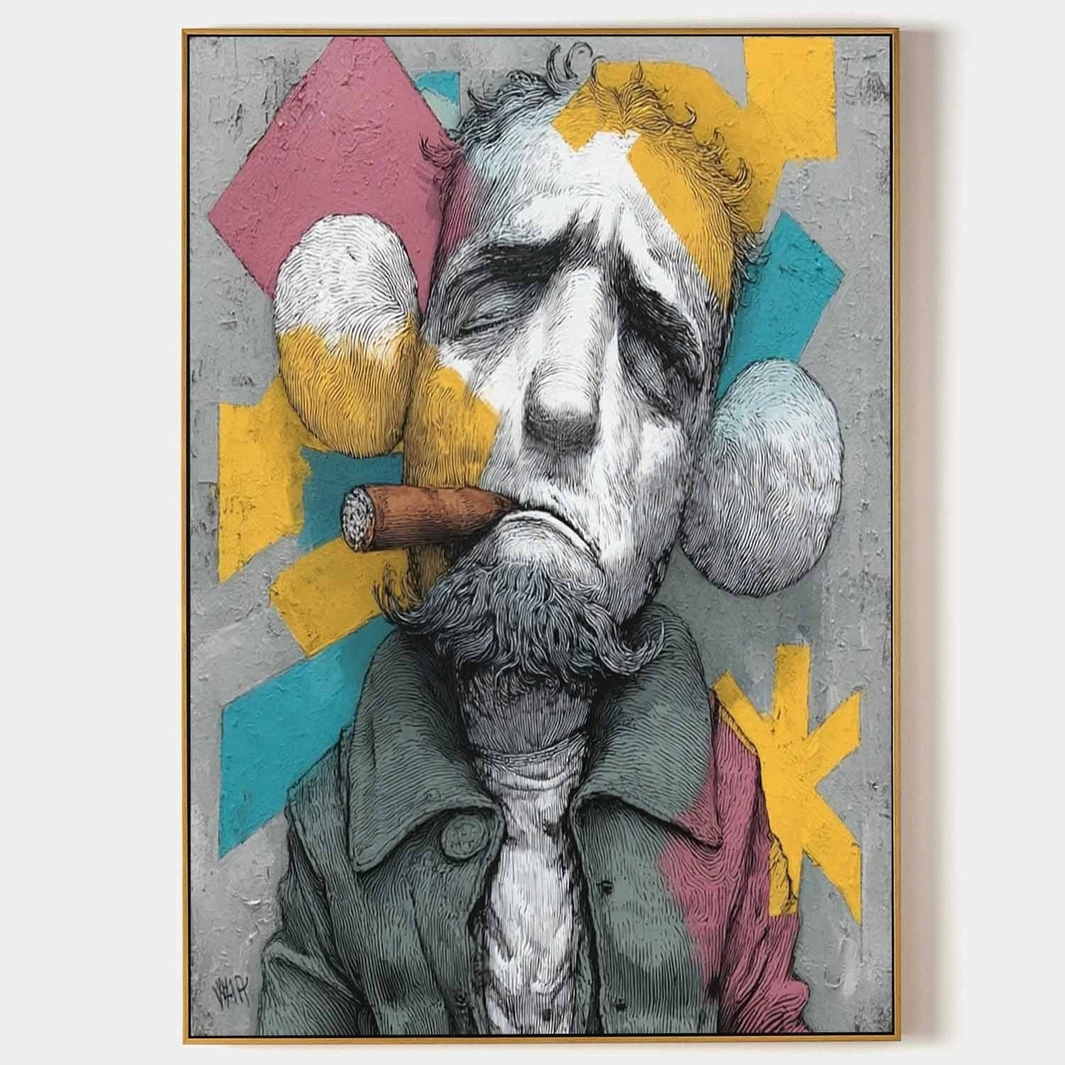 Kaws Bearded Gangster Pop Art Painting - Neutralighting