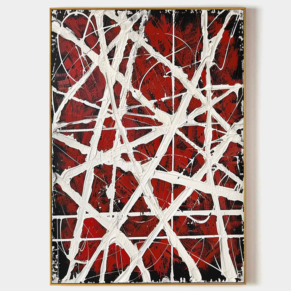 Wall Art Bold Expressionist Red White