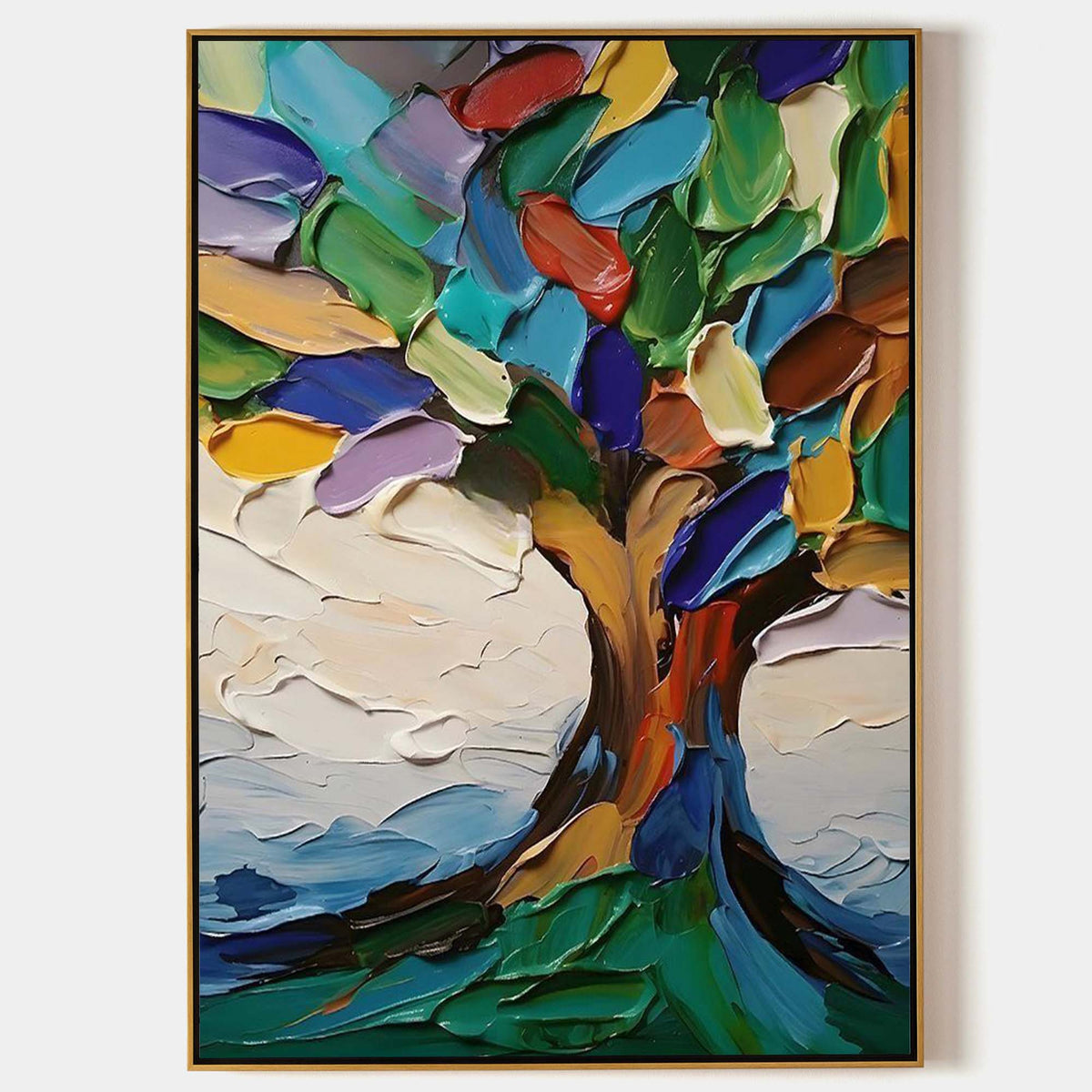 Colorful Tree of Life 3D Impasto Painting