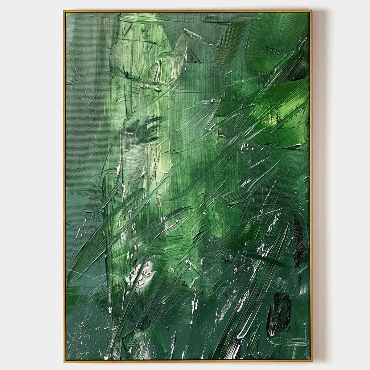 Bold Green Abstract Art Oil Painting