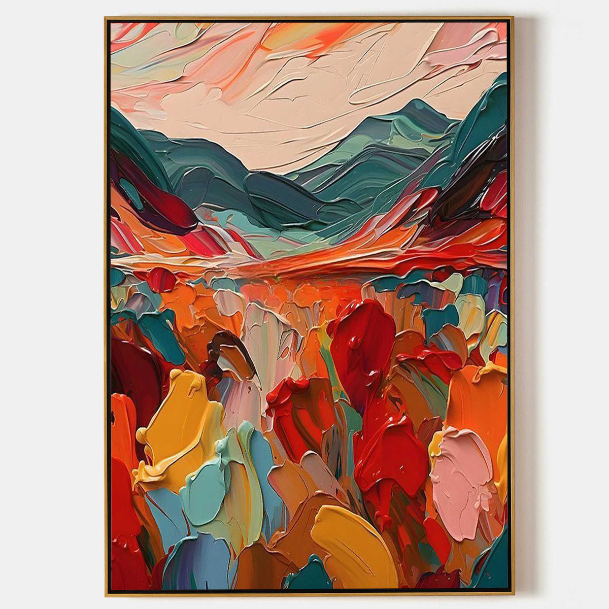 Colorful  Vibrant Mountain Landscape Painting