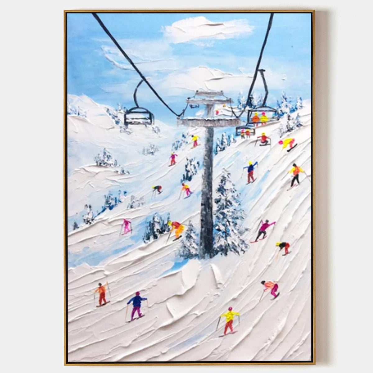 Wall Art Plaster Nature White Snow Colorful