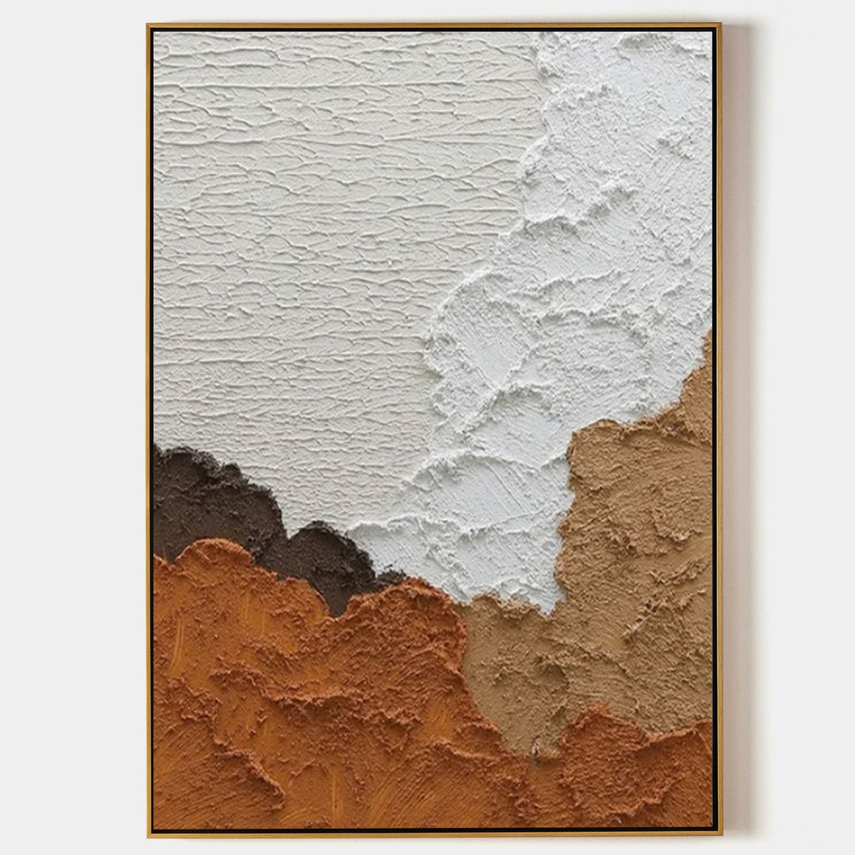 Earthy Tone Impasto Abstract Oil Painting