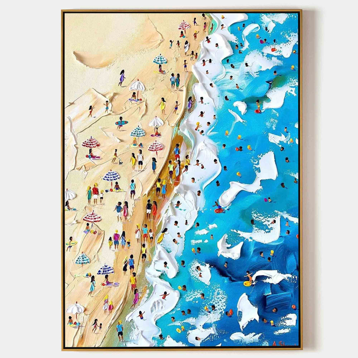 Aerial Beach Ocean Coastal Canvas Wall Art