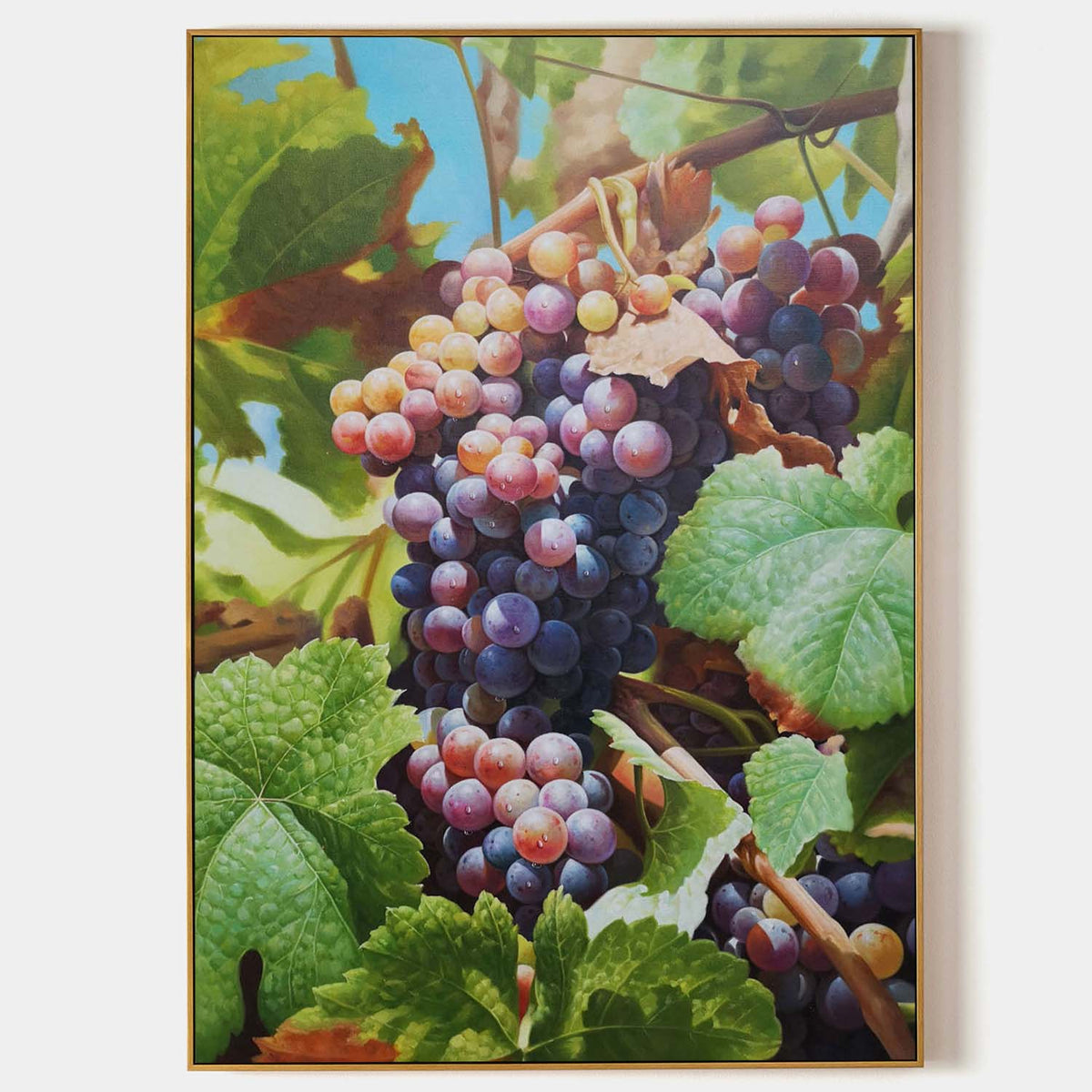 Vibrant Vineyard Grape Cluster Oil Painting