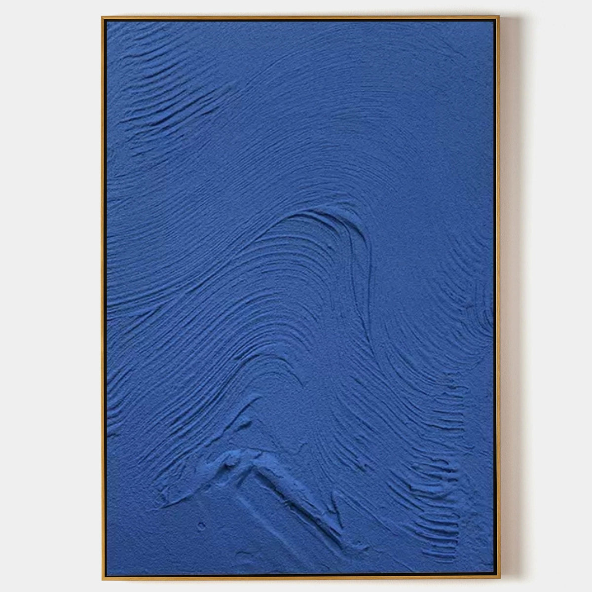 Deep Blue Wave Texture Oil Painting