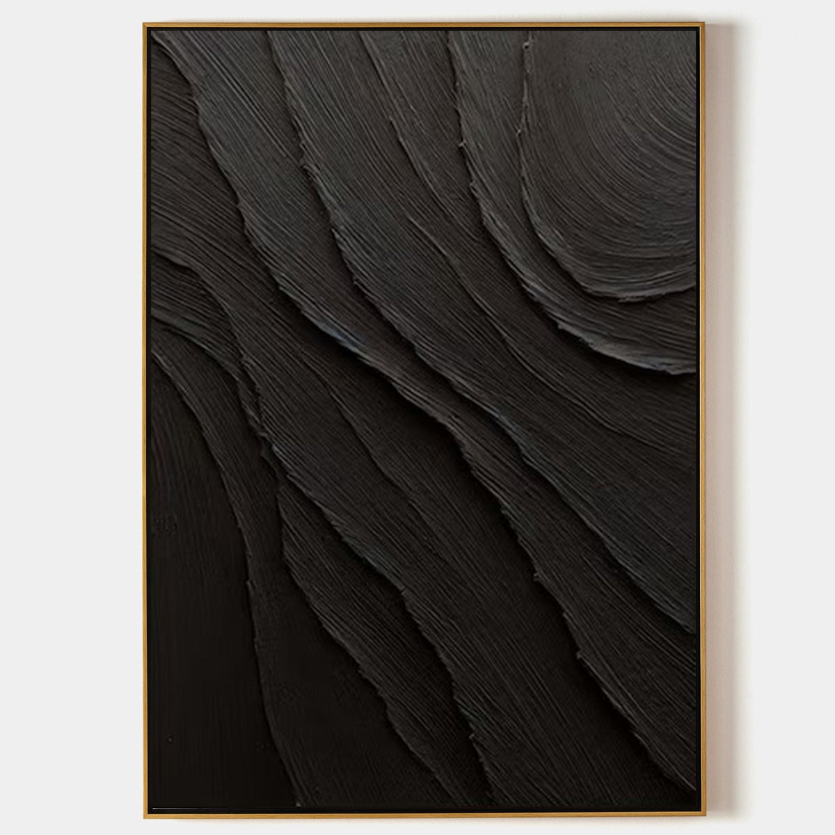 Wall Art Black Wave Contours