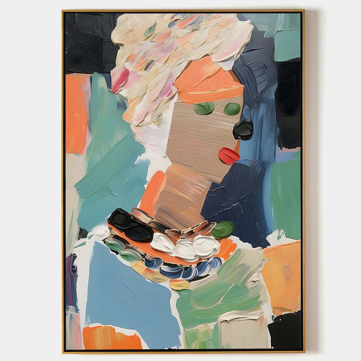Wall Art Colorful Abstract Portrait Personality Linen