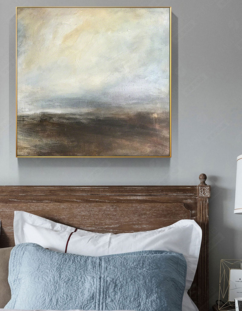 Minimalist Earth Tone Horizon Abstract Painting