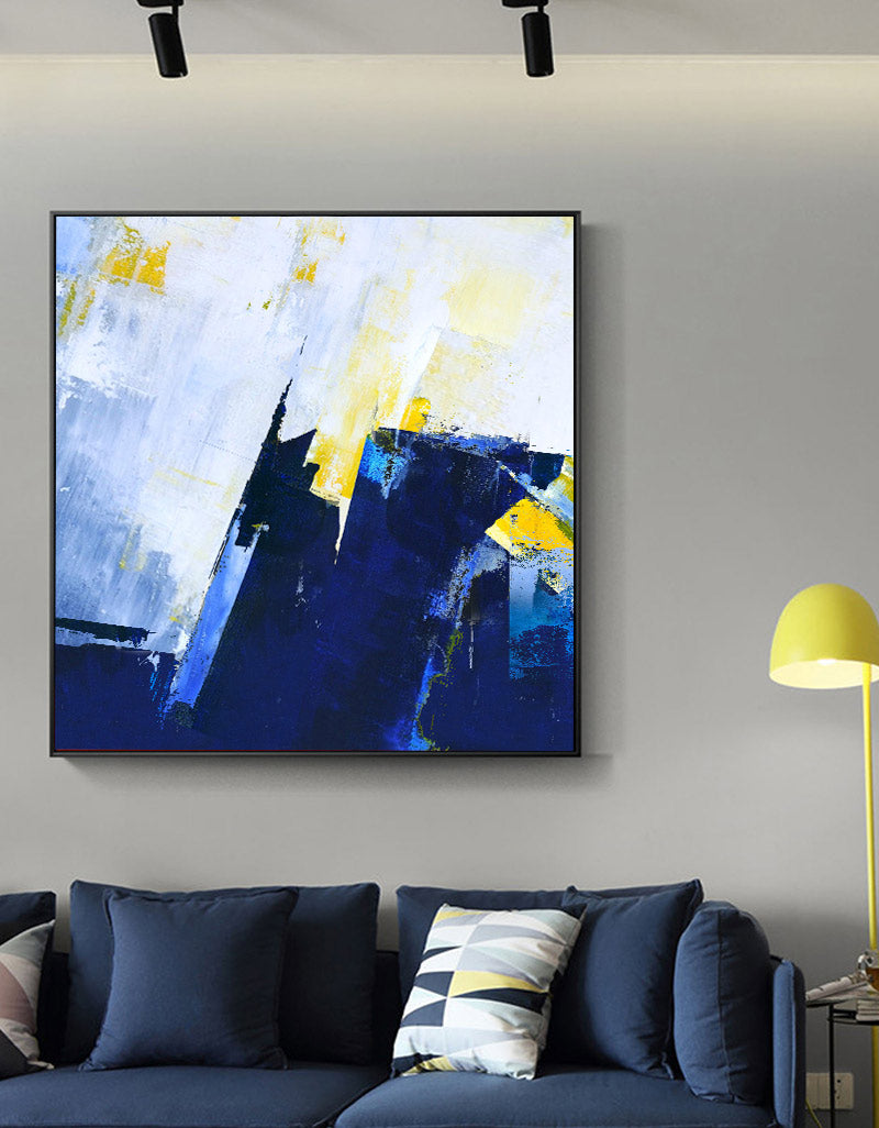 Blue Square Abstract Painting