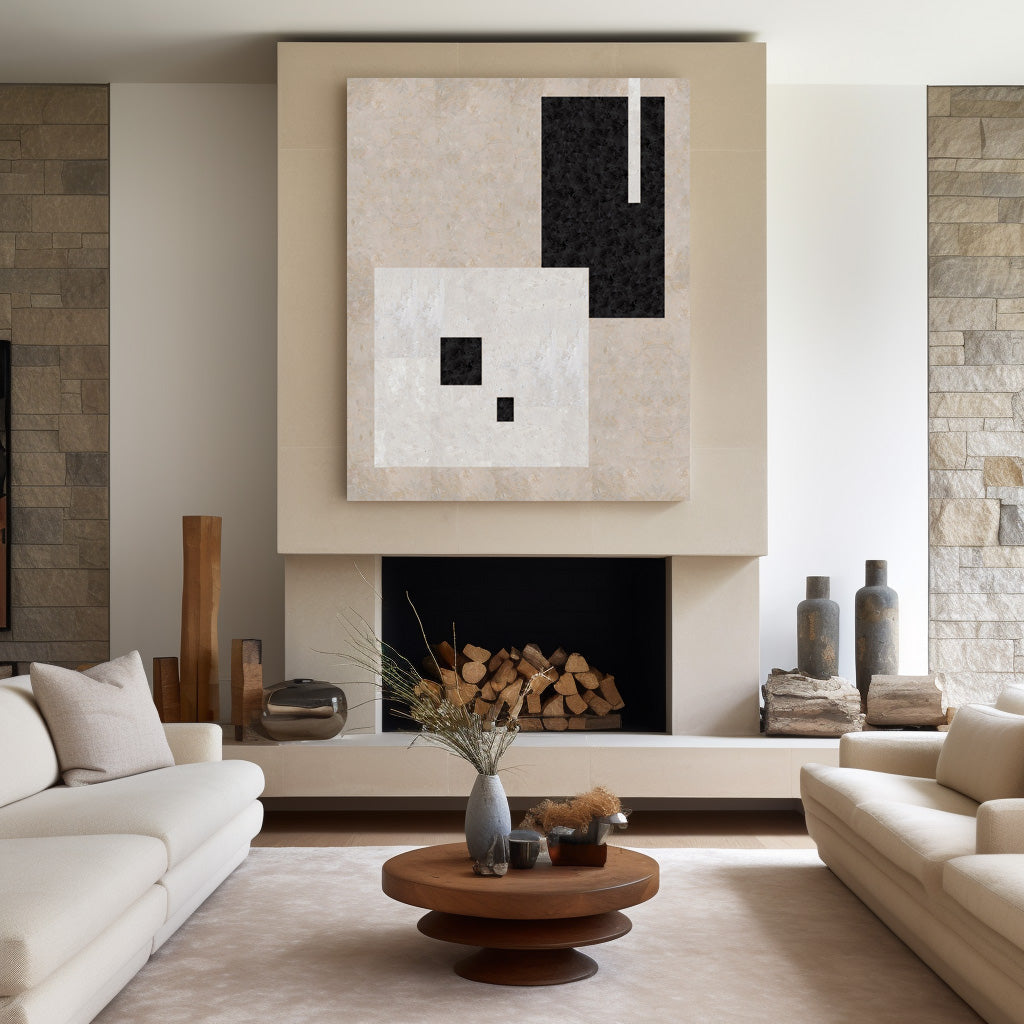 Minimalist Geometric Abstract Oil Painting