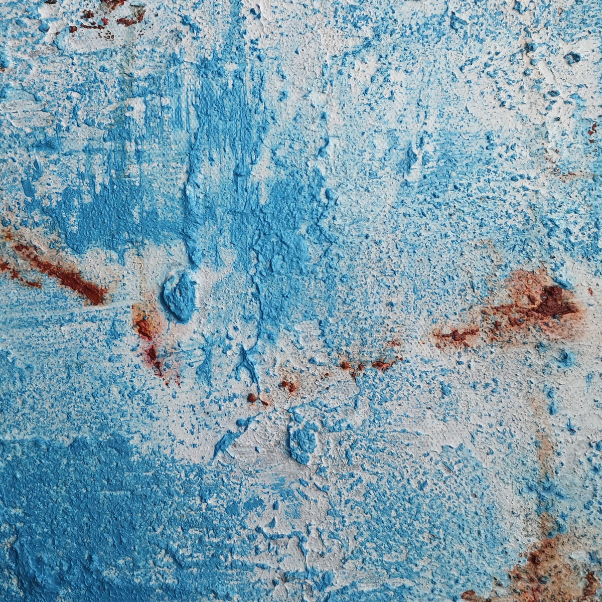 Blue And Rust Abstract Art