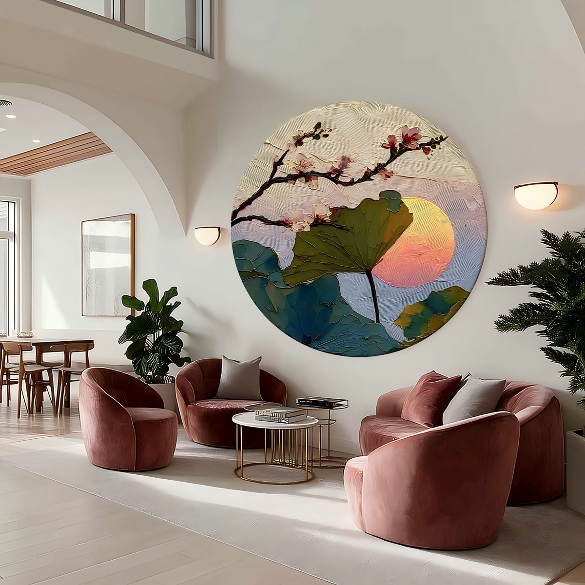 Wall Art Cherry Blossom Lotus Pink