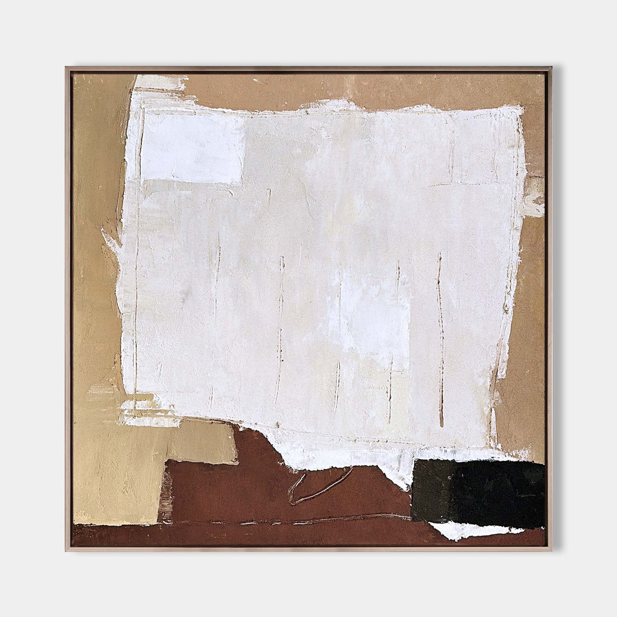Earthy Minimalist Abstract Painting Square