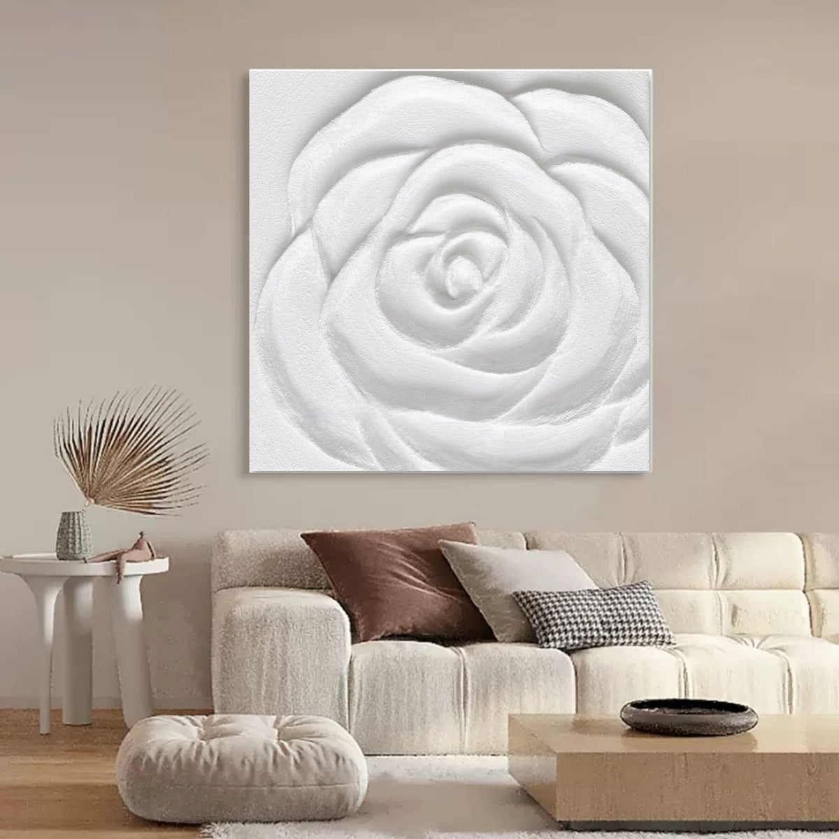 White Rose 3D Relief Painting