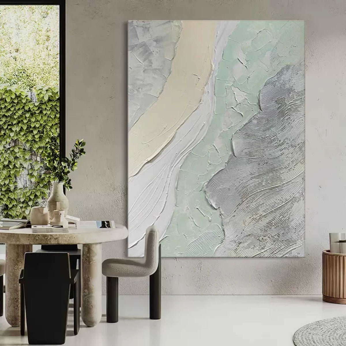 Wall Art Abstract River Flow Wabi-Sabi Linen