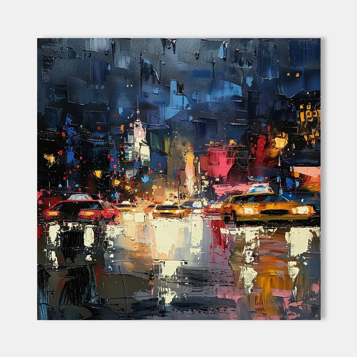 Wall Art Impressionist Textured Urban Nightscape