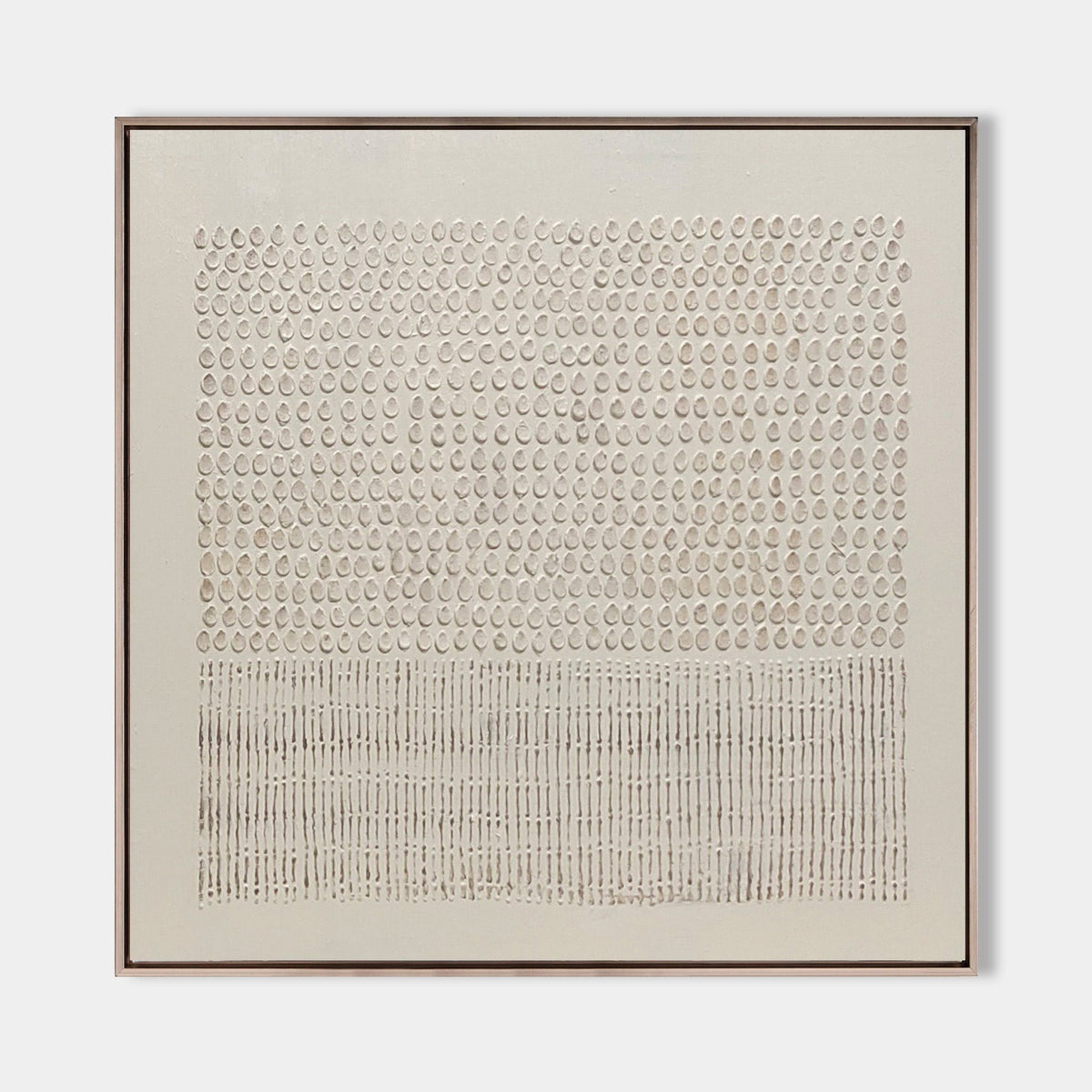 Wabi Sabi Beige Linear Textured Abstract Wall Art
