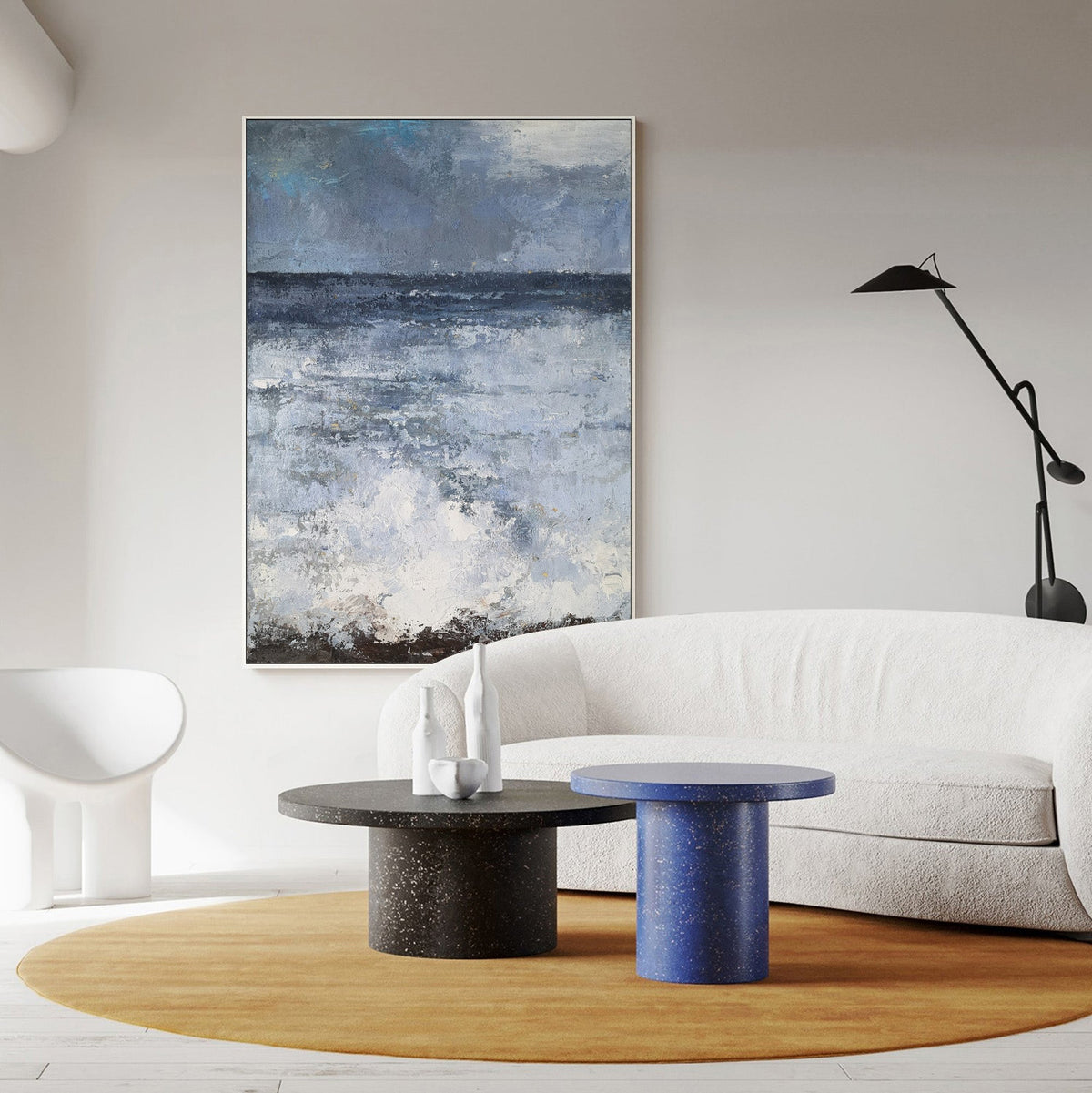 Monochrome Seascape Oil Painting