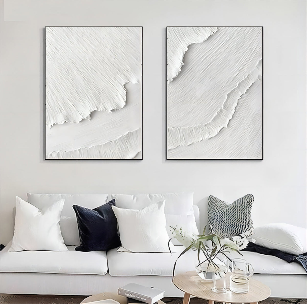 Wall Art Modern Minimalism Abstract Texture White