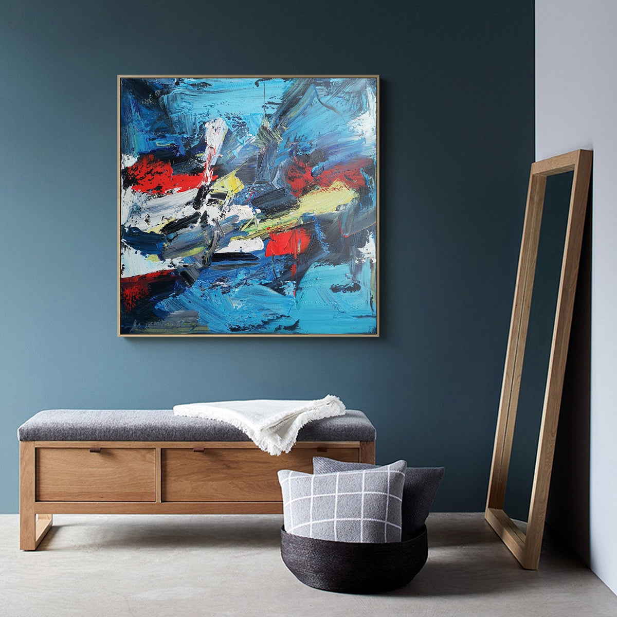 Blue Red Abstract Painting