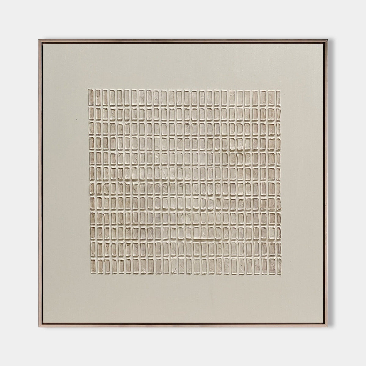 Neutral Grid Pattern Textured Contemporary Wall Art