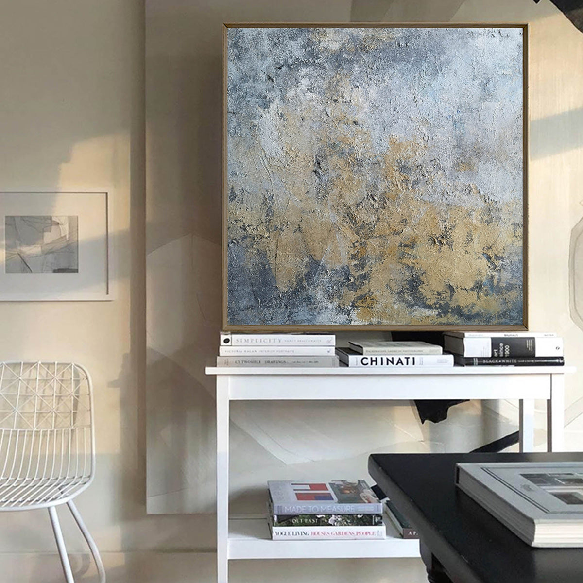 Wabi-Sabi Textured Abstract Oil Painting