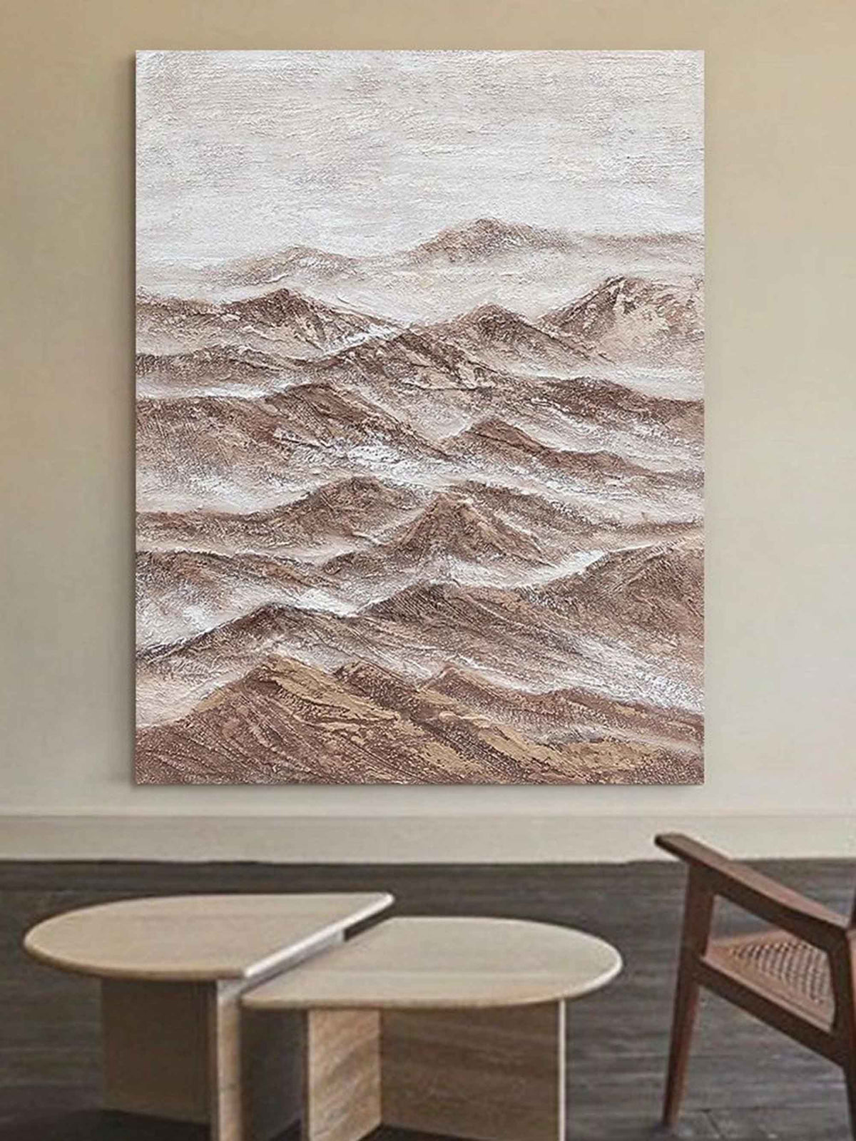 Wall Art Mountain Ranges Wabi-Sabi Textured Linen