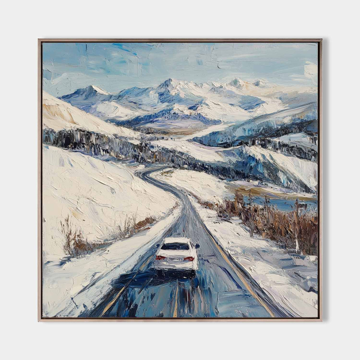 Snowy Mountain Road Painting