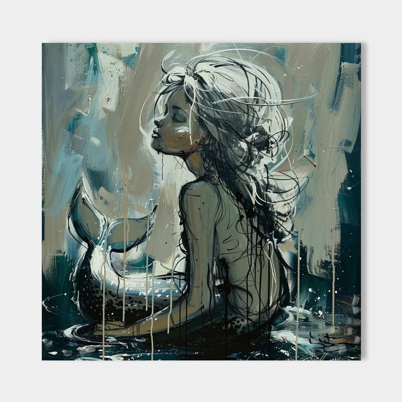 Wall Art Mermaid Figurative Form Oceanic Serene