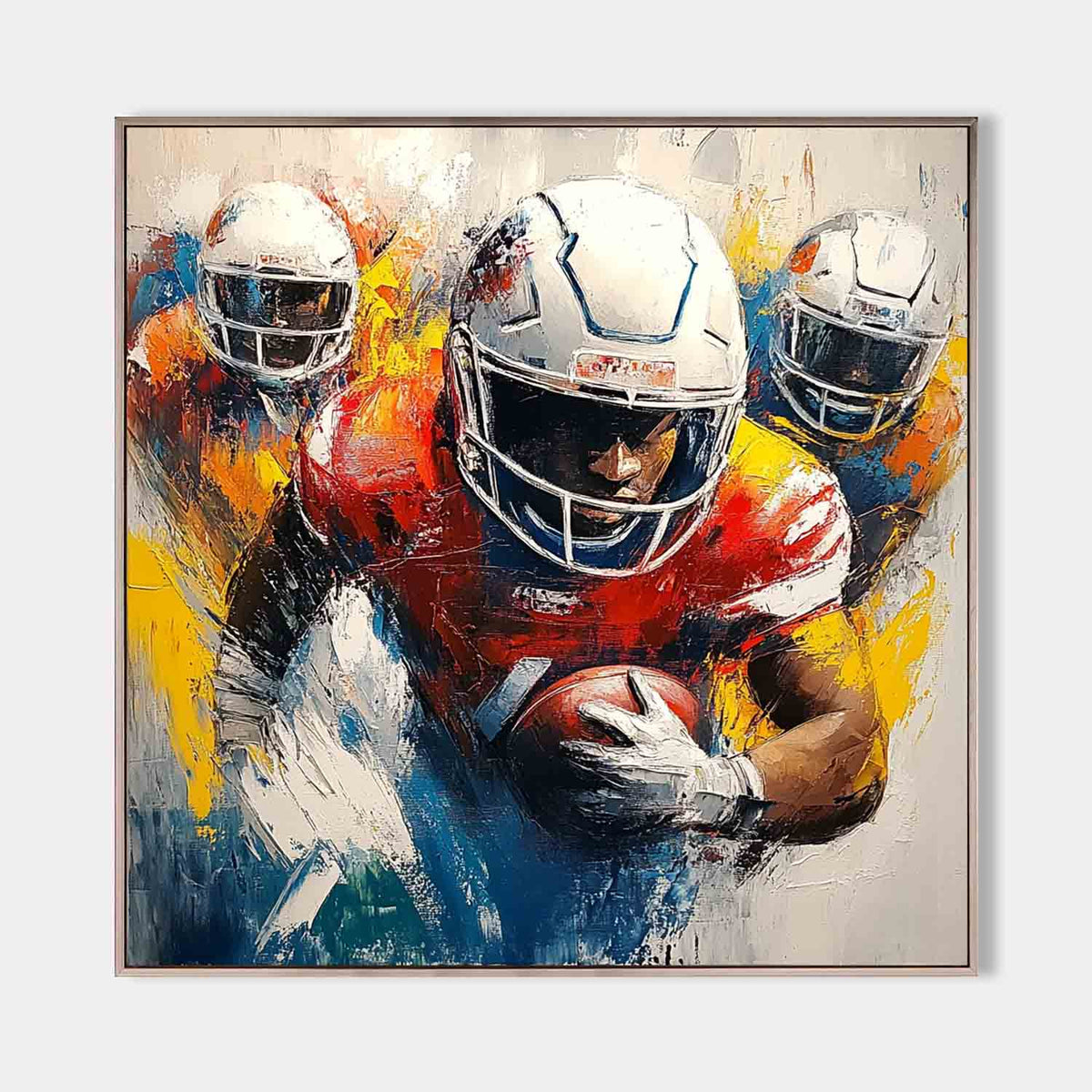 Dynamic American Football Player Painting