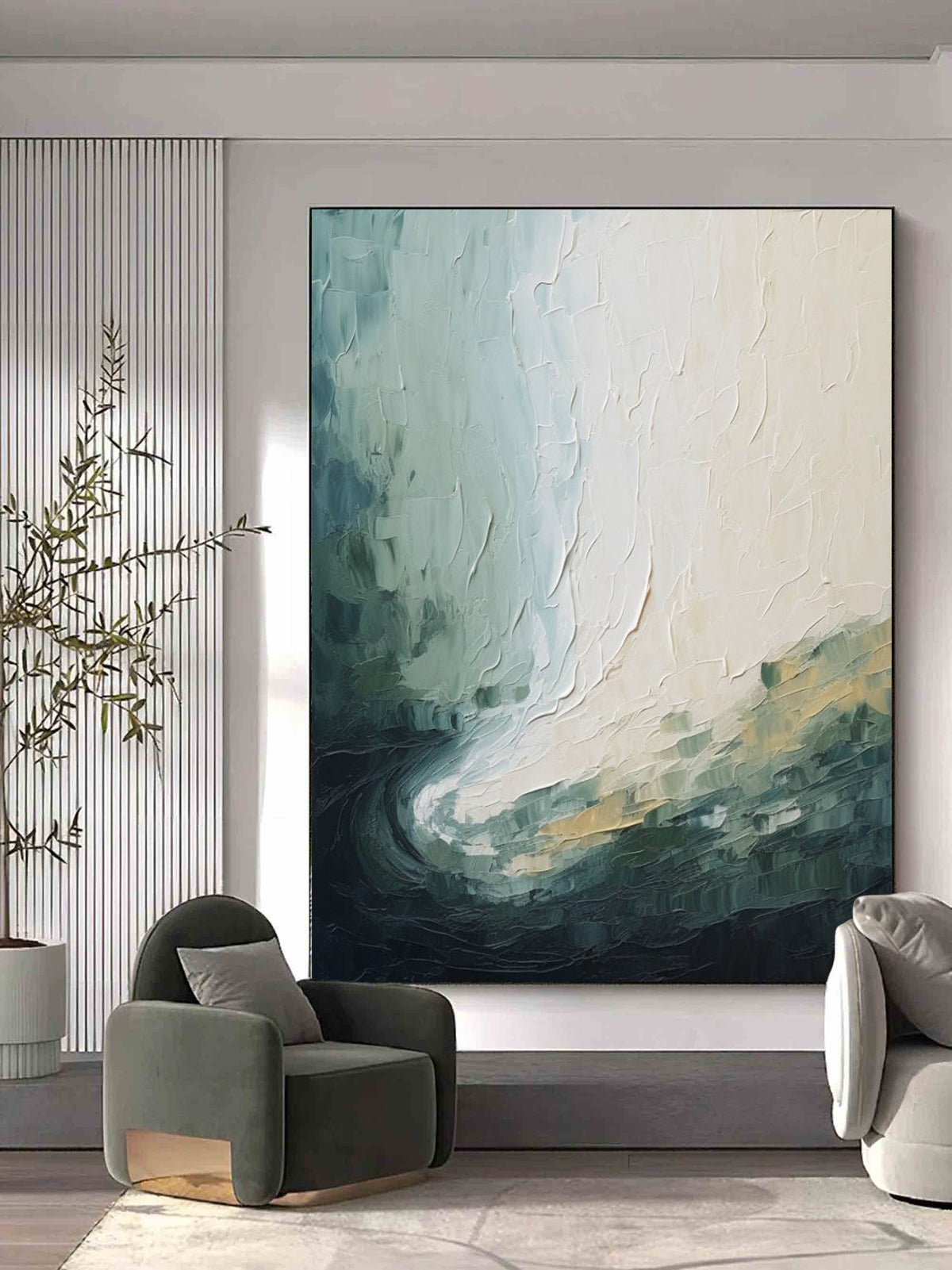 Abstract Swirl Landscape Art Oil Painting
