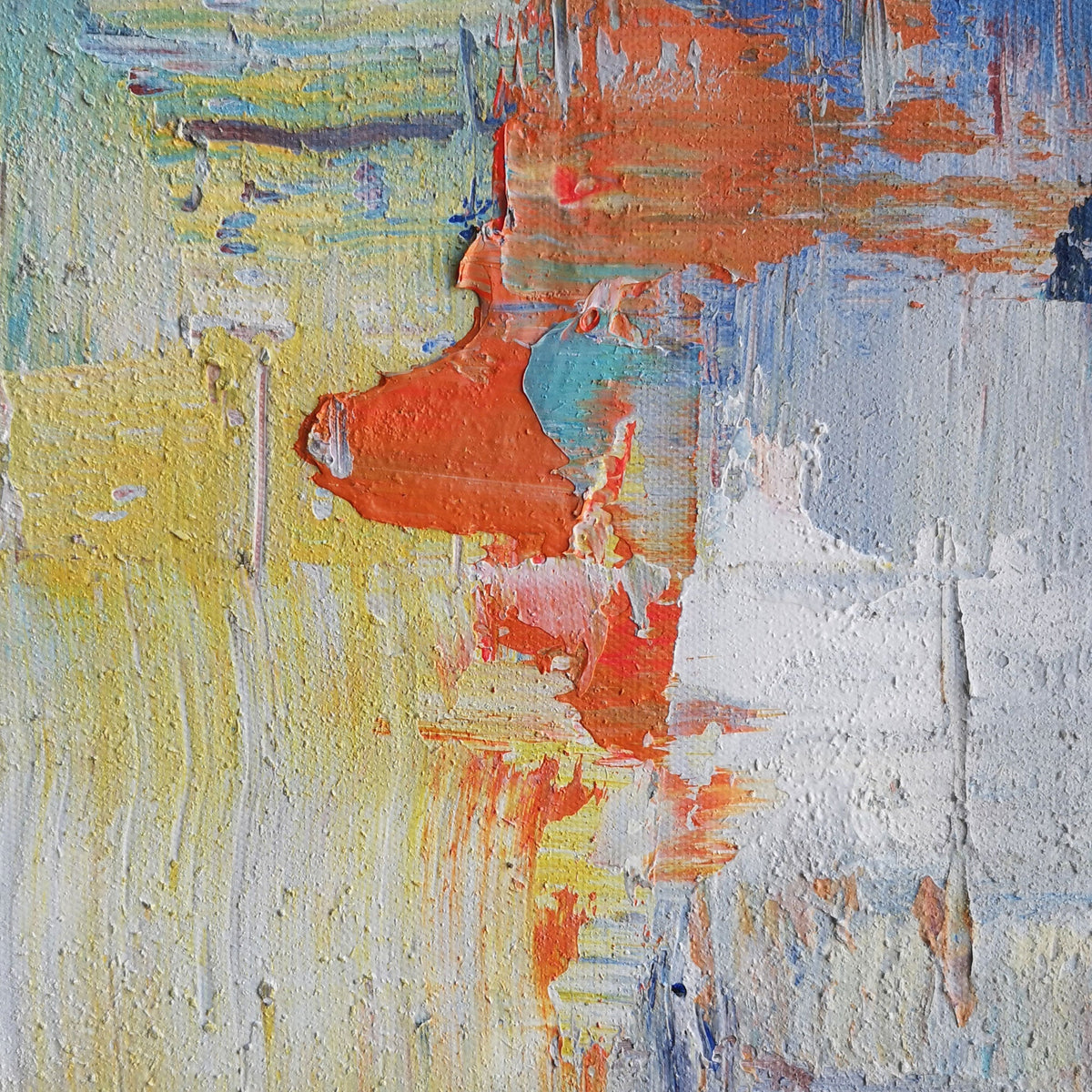 Coastal Tone Abstract Oil Painting Textured