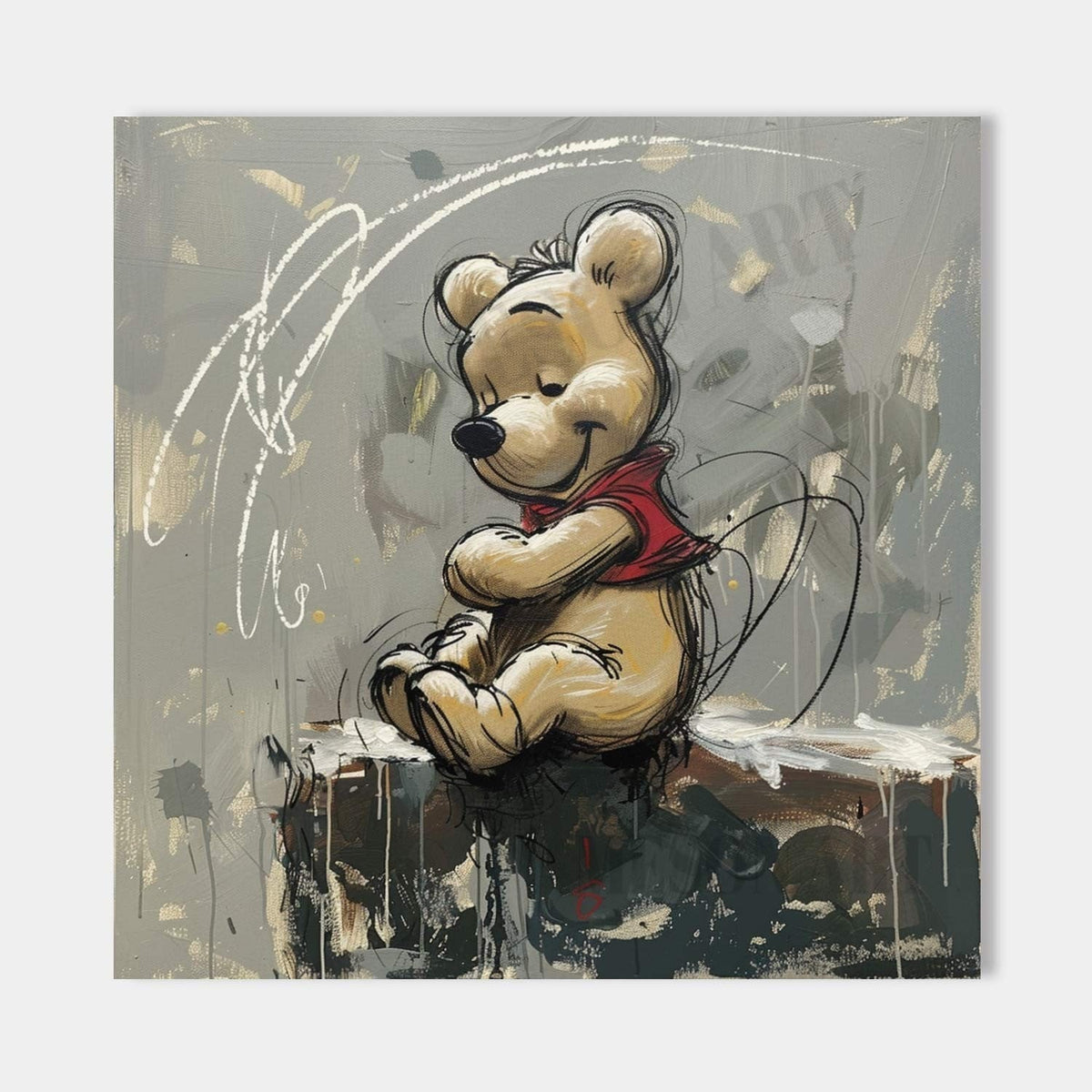 Wall Art Textured Whimsical Winnie Pop