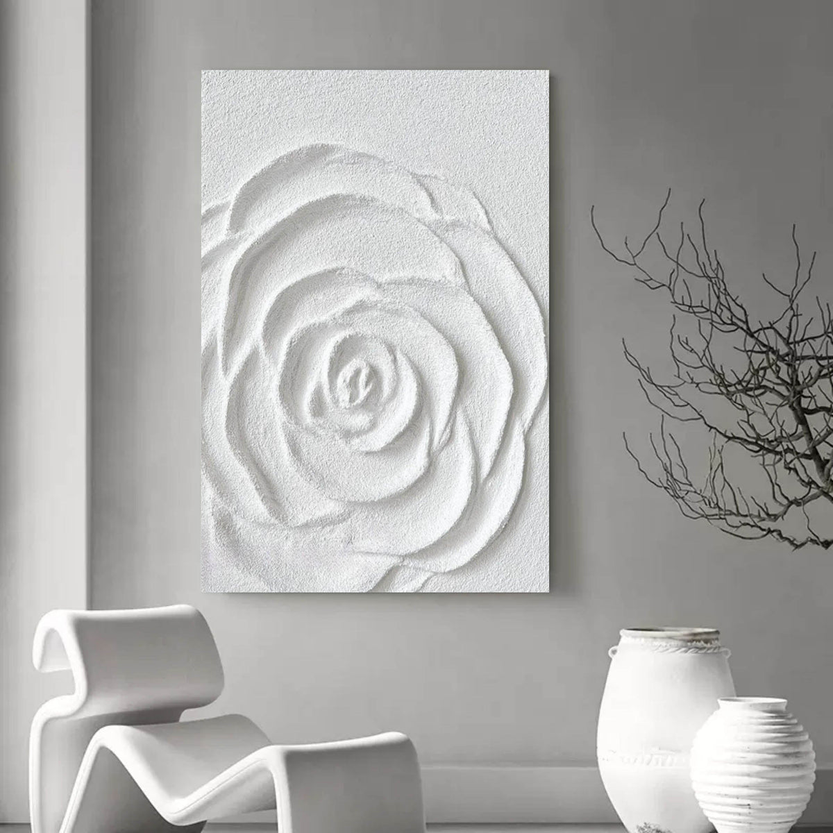 Wall Art Plaster Relief Elegant Neutral