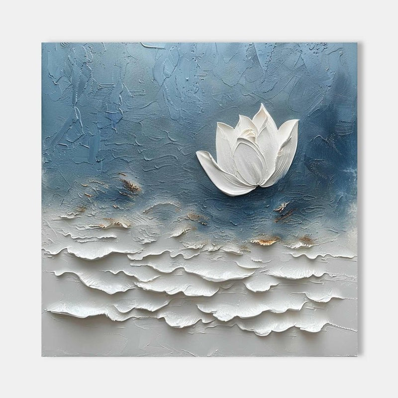 Wall Art Layered Floral White Contemporary