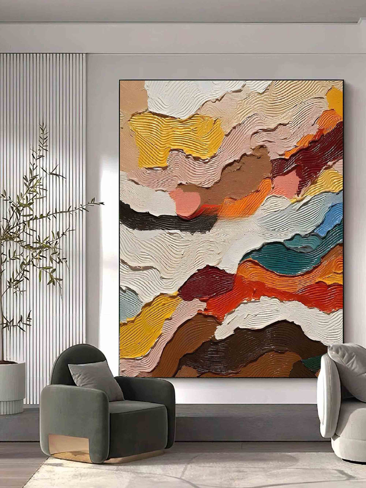 Wall Art Colorful Thick Impasto Expressionism