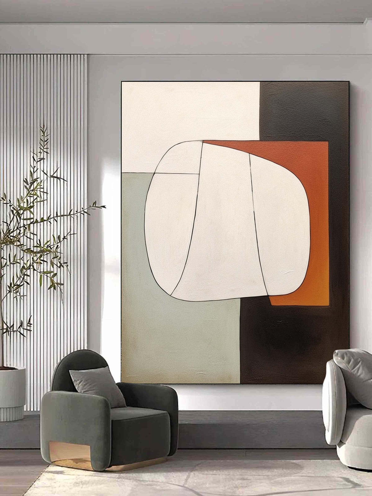 Mid-Century Modern Geometric Painting