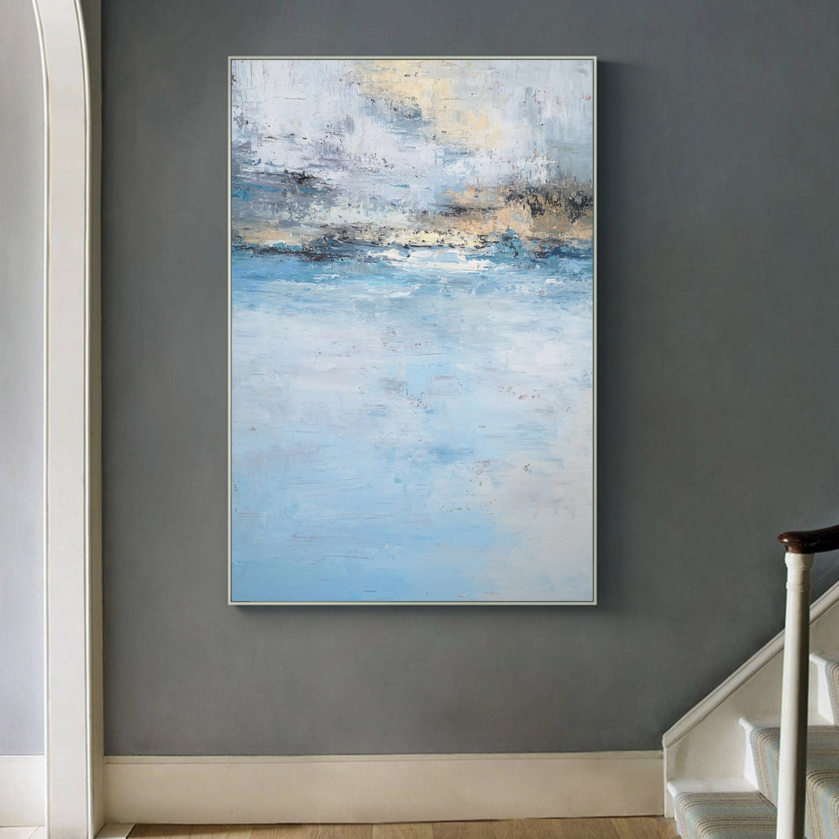 Coastal Serenity Abstract Oil Painting